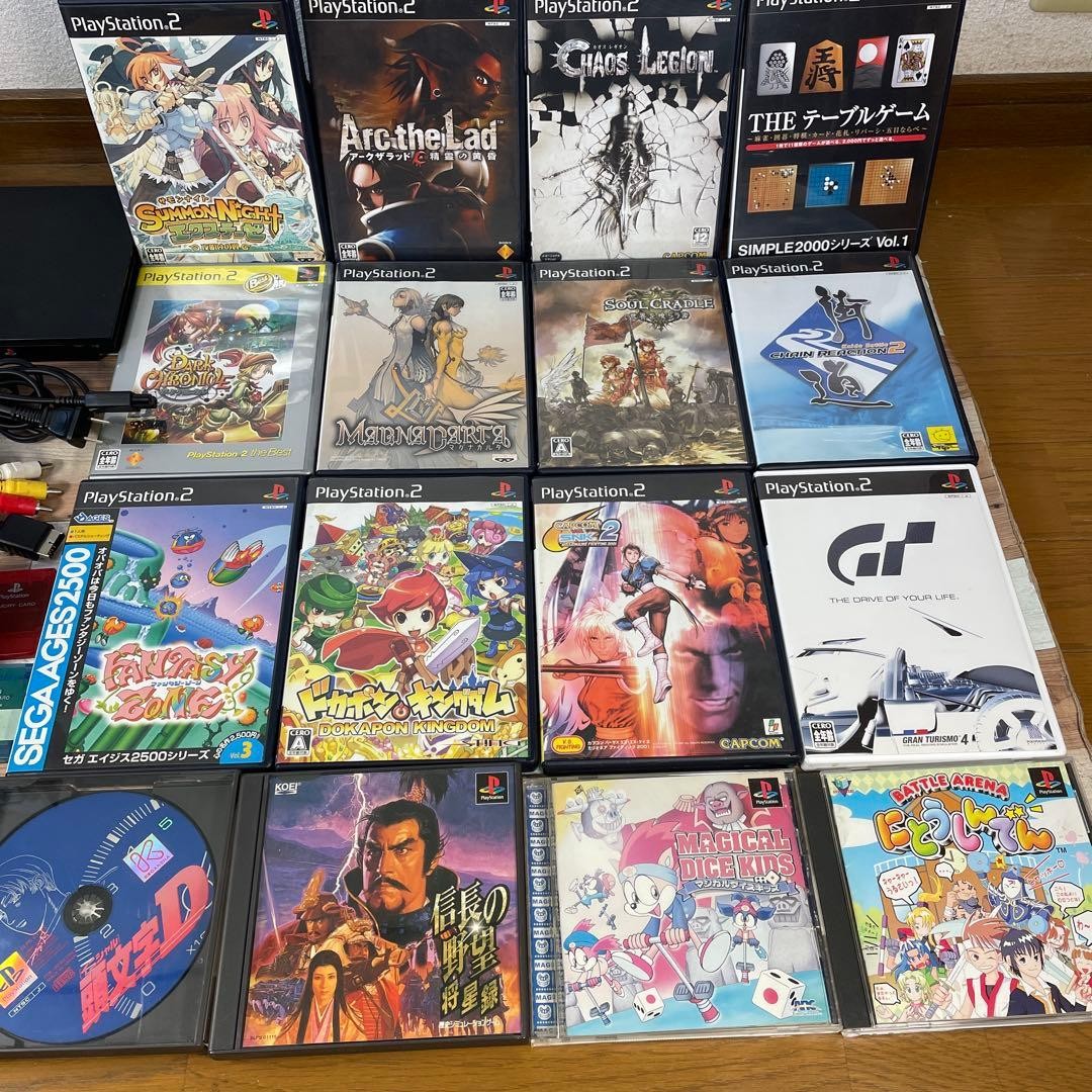 PlayStation 2 SCPH-90000 Console Set 2 Controllers Many Games Tested JP
