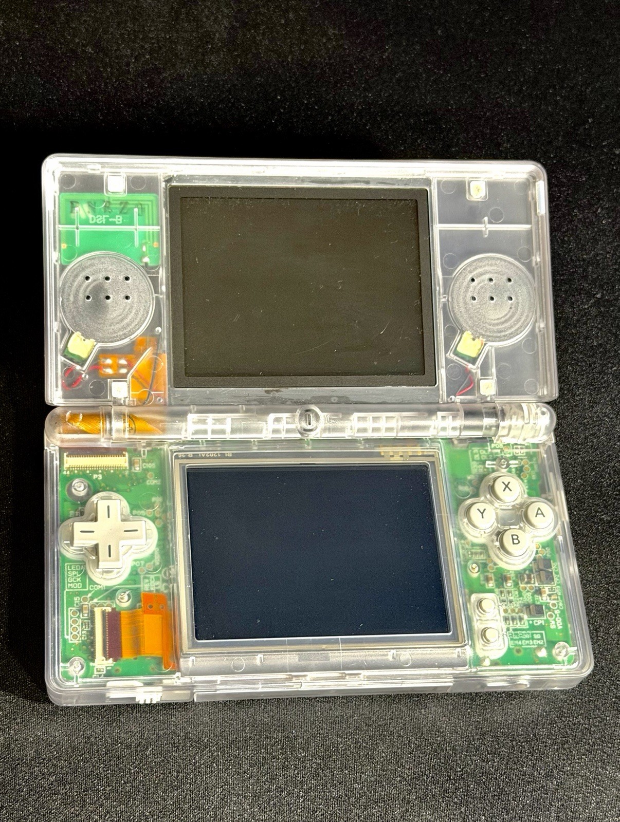Nintendo DS Lite Handheld System CUSTOM CLEAR SHELL Transparent Games/Charger