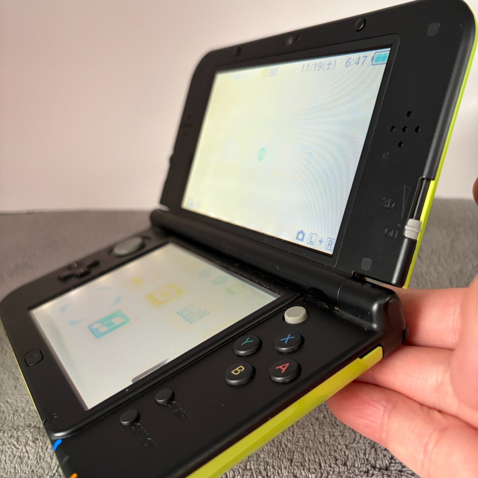 【Excellent5】NEW Nintendo 3DS LL XL Lime black Monster Hunter Game Console