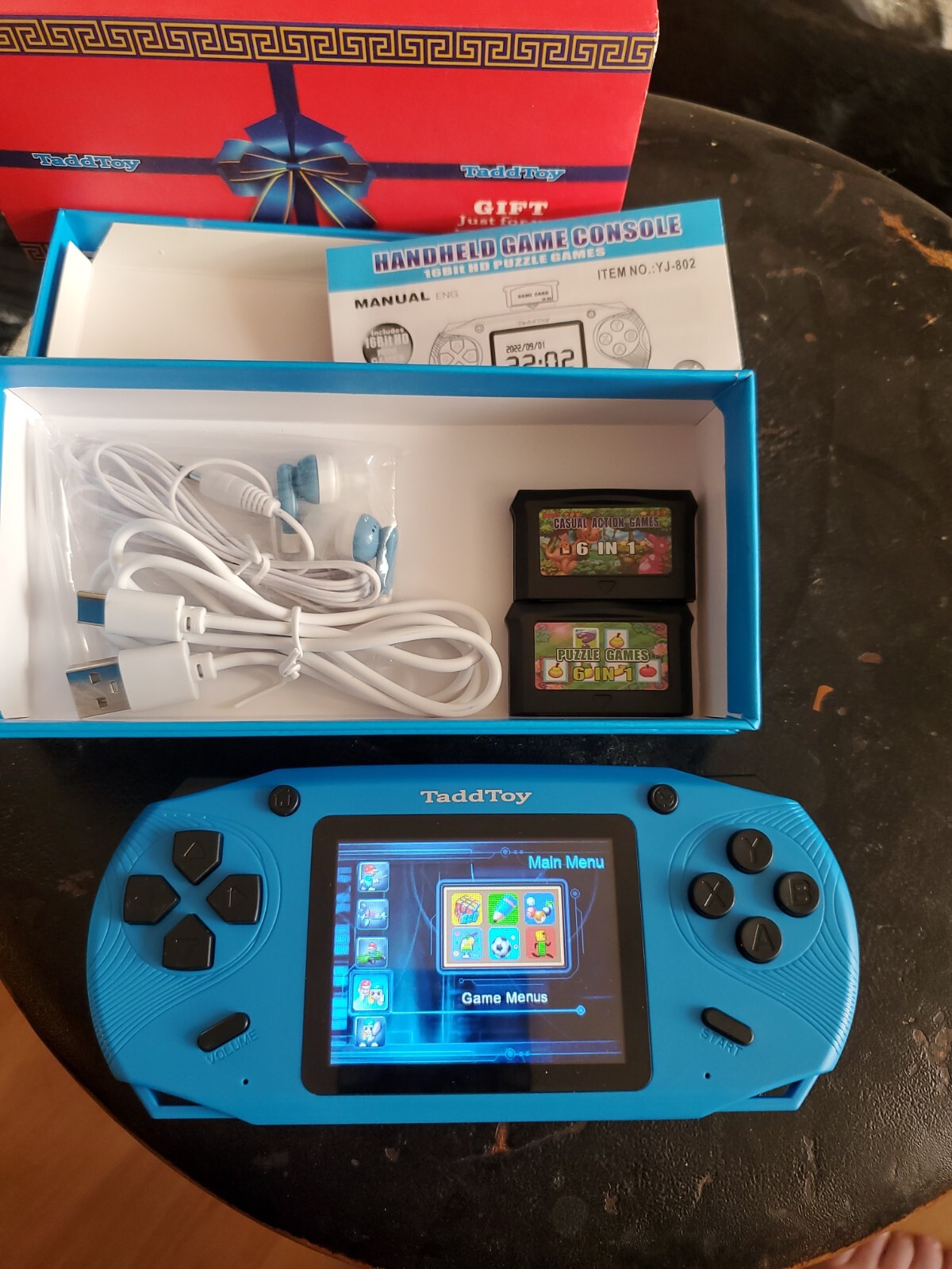 TaddToy 16 Bit Handheld Game Console for Kids Adults, 3.0” Large Screen Preload