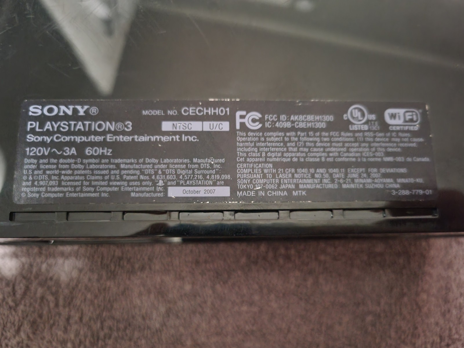 Sony PlayStation 3 Home Console – Black CECHH01 YLOD