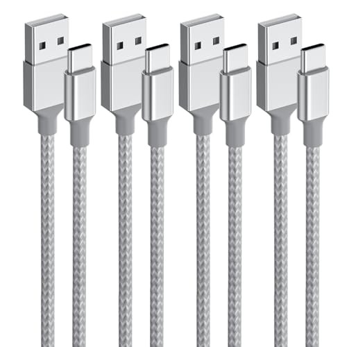 USB-C Cable (1m + 1m + 2m + 2m 4 Cables) Type-C Cable 3A Fast Charging QC3.0