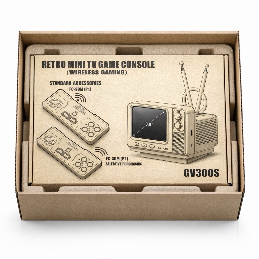 Mini Vintage Retro TV Game Console Wireless Gaming Gv300s