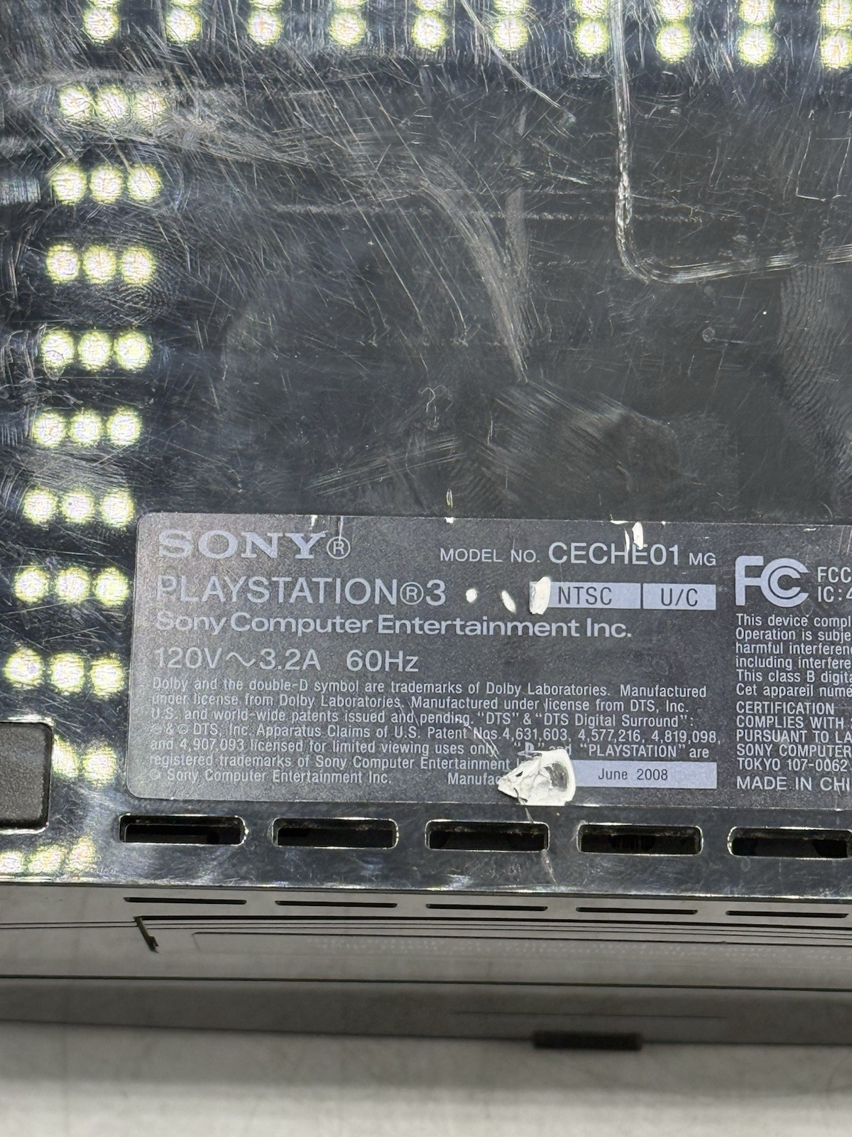 Sony PS3 Playstation CECHE01 Backward Compatible Console Only READ