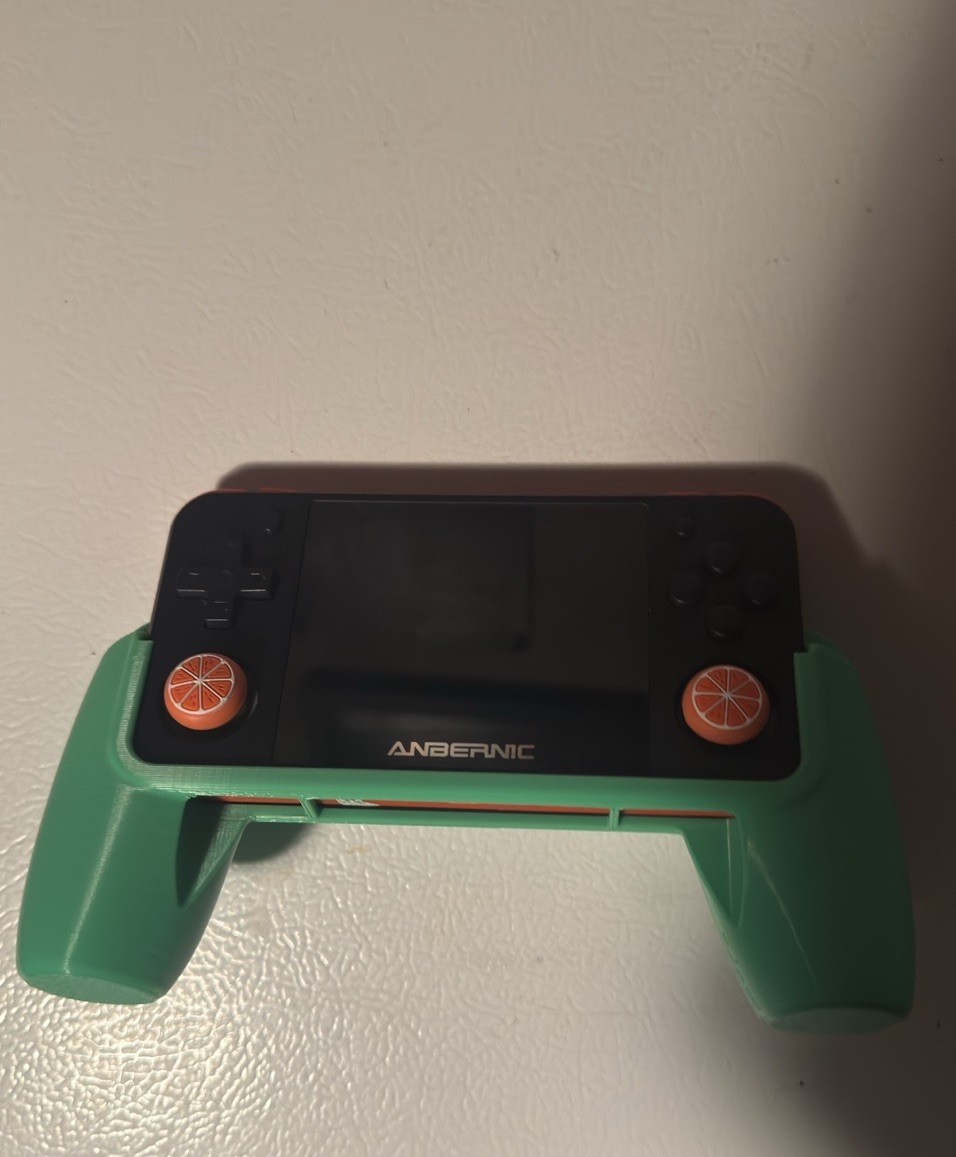 ANBERNIC RG350P Retro Gaming-Black/Orange- With Grip + Stick Grips-Upgraded SD