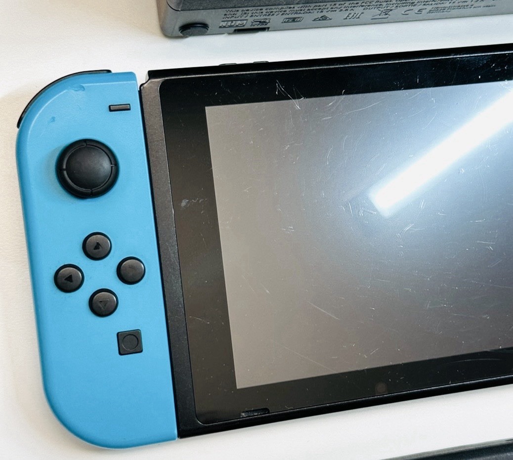 Nintendo Switch V1 Game Console HAC-001 Red/Blue Joy cons Tested Read 1401