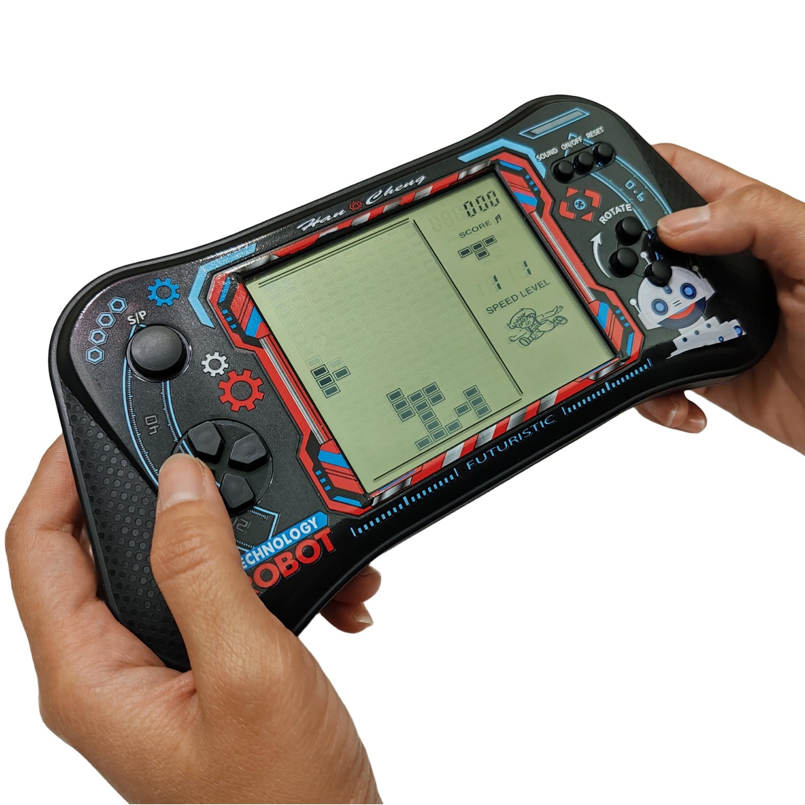 Brick Game Console,4.3″ Large Screen Handheld Game Console,Building Block/Tan…