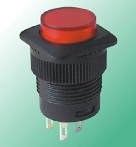 2pcs,RED 3V Led Momentary OFF-(ON) Screw Push Switch