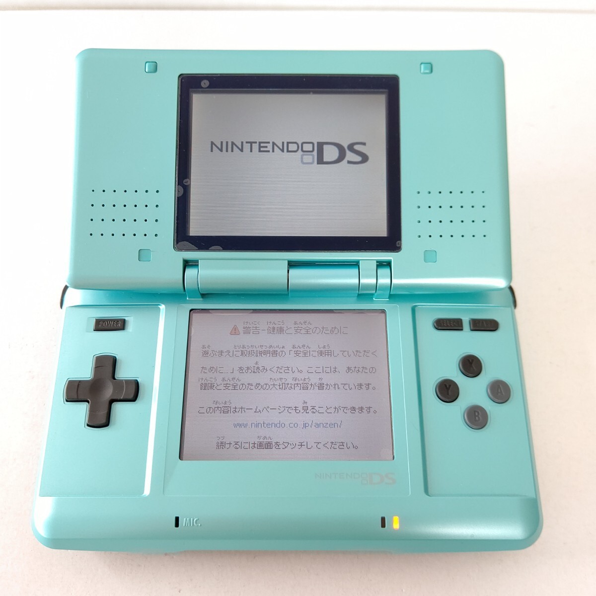 Nintendo DS Turquoise Blue Handheld Console with Charger & Touch Pen