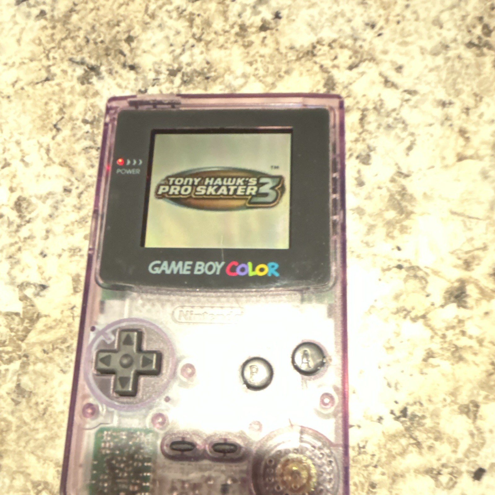 Nintendo Game Boy Color CGB-001 Atomic Purple Handheld w/ 3 Games