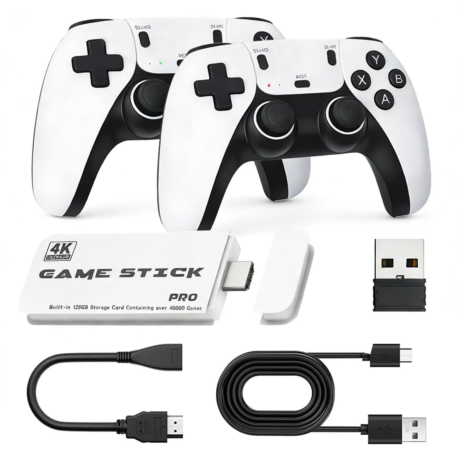 128GB Retro Game Stick – Plug & Play HDMI Console for TV/PC, Dual Wireless Contr