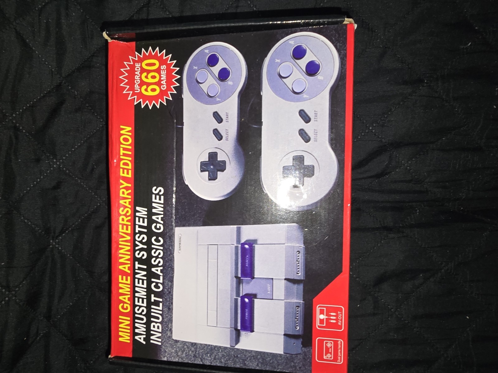 Gamegnu Super Mini Classic Console Gray Purple AV Out 660 Built-In Games
