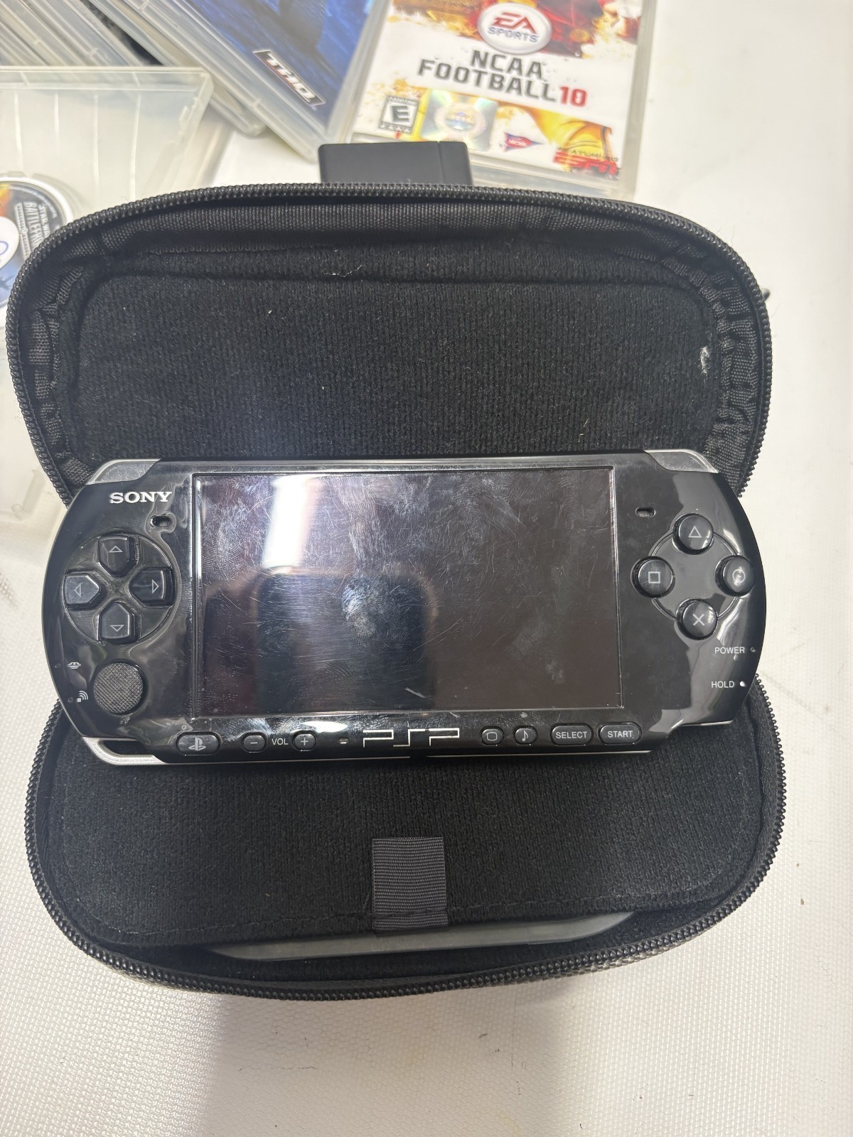 Sony PSP Lot 3001 w/ case, 17 Games, 3 Movies, TESTED, New battery & charger