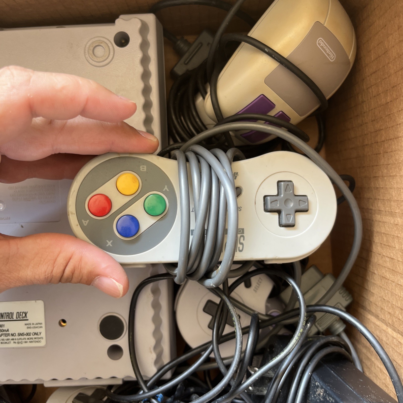 Nintendo SNES Console Bundle with 6 Controllers SNS-001 17 Games Tested Works