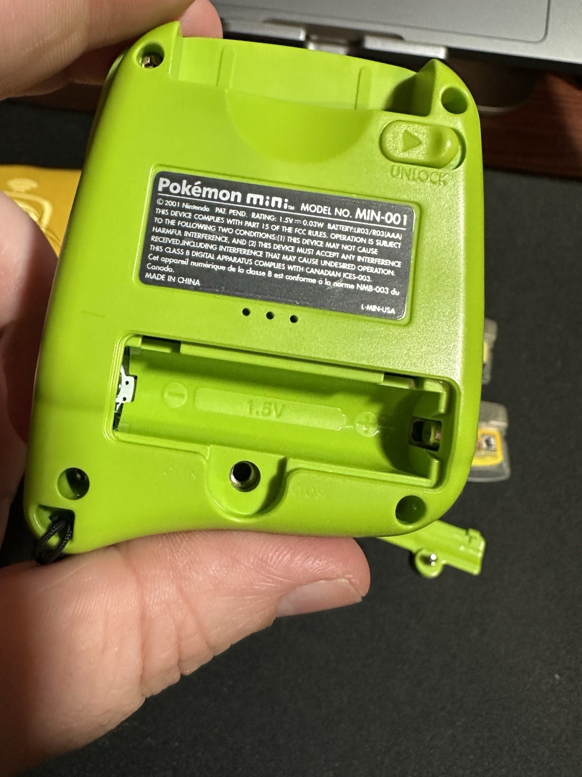 Pokémon Mini Console MIN-001 Chikorita Green W/ 2 Games, Soft case, Charm – US