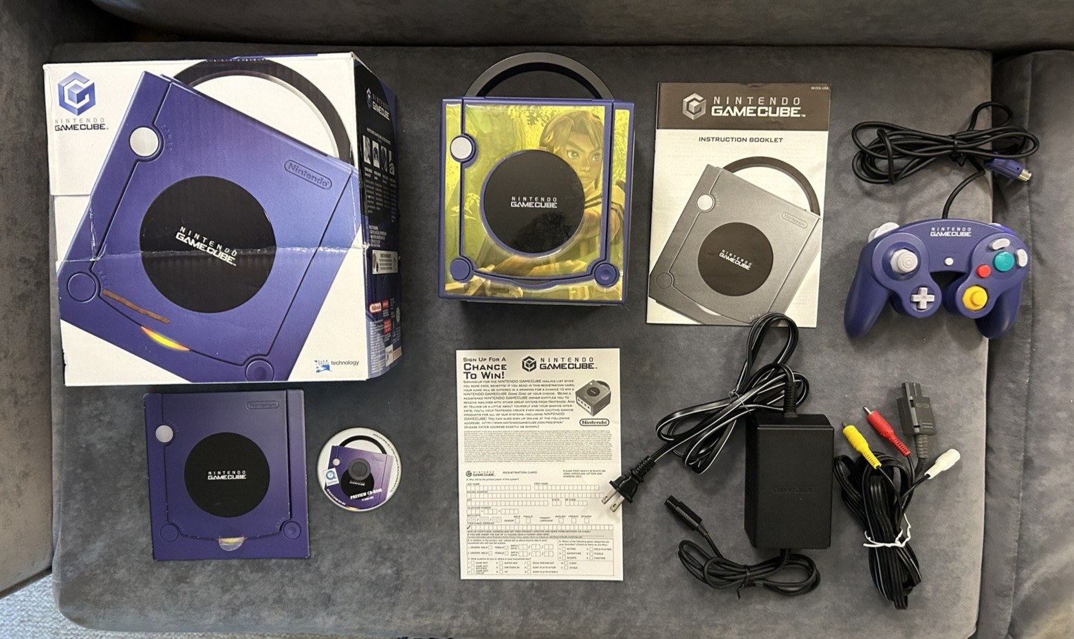 Nintendo Gamecube Console Indigo DOL-001 Blank Registration Card ORIGINAL OWNER