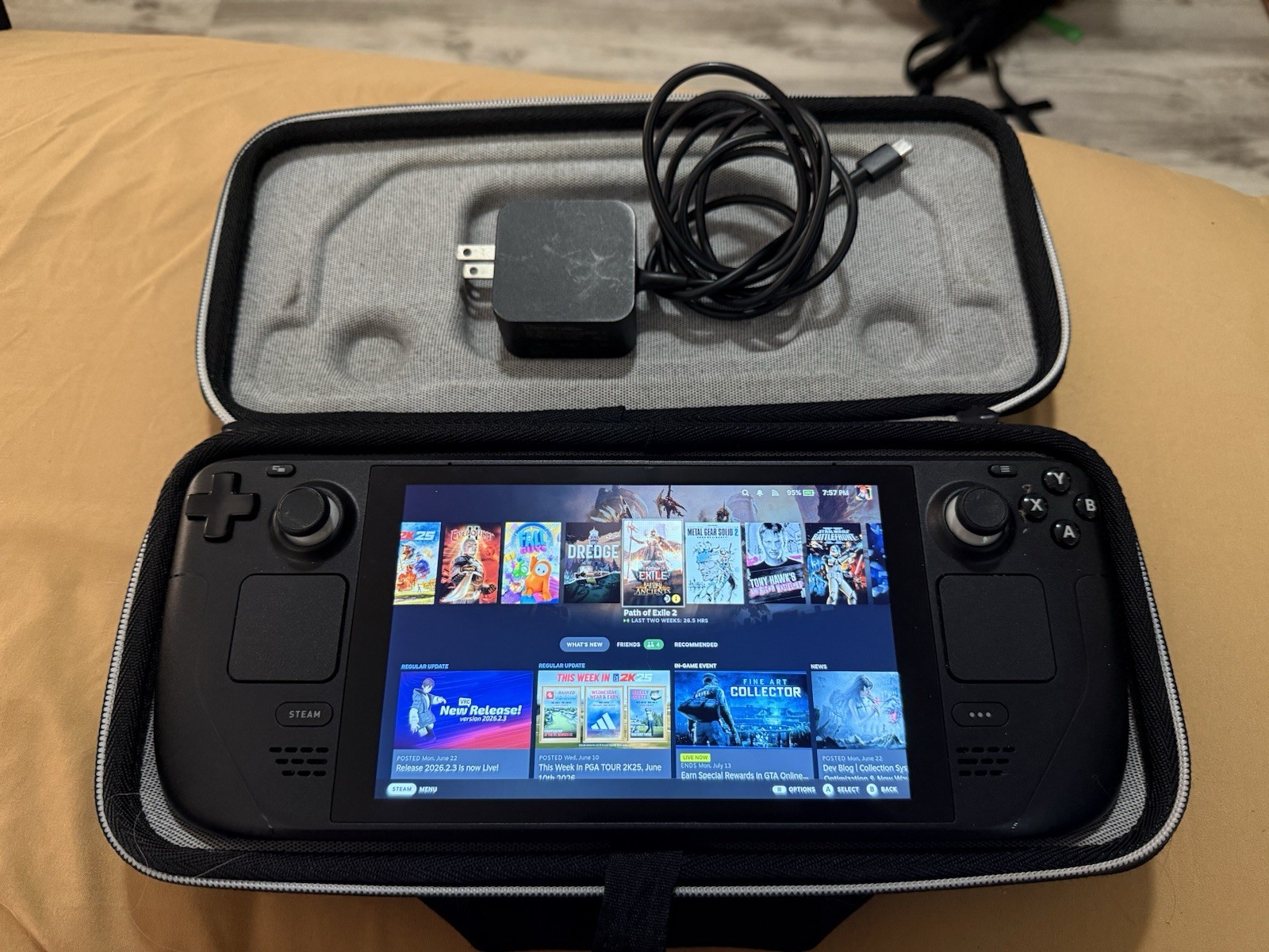 Valve Steam Deck 512GB Black Handheld Console Wi-Fi USB-C w/ Case & Charger
