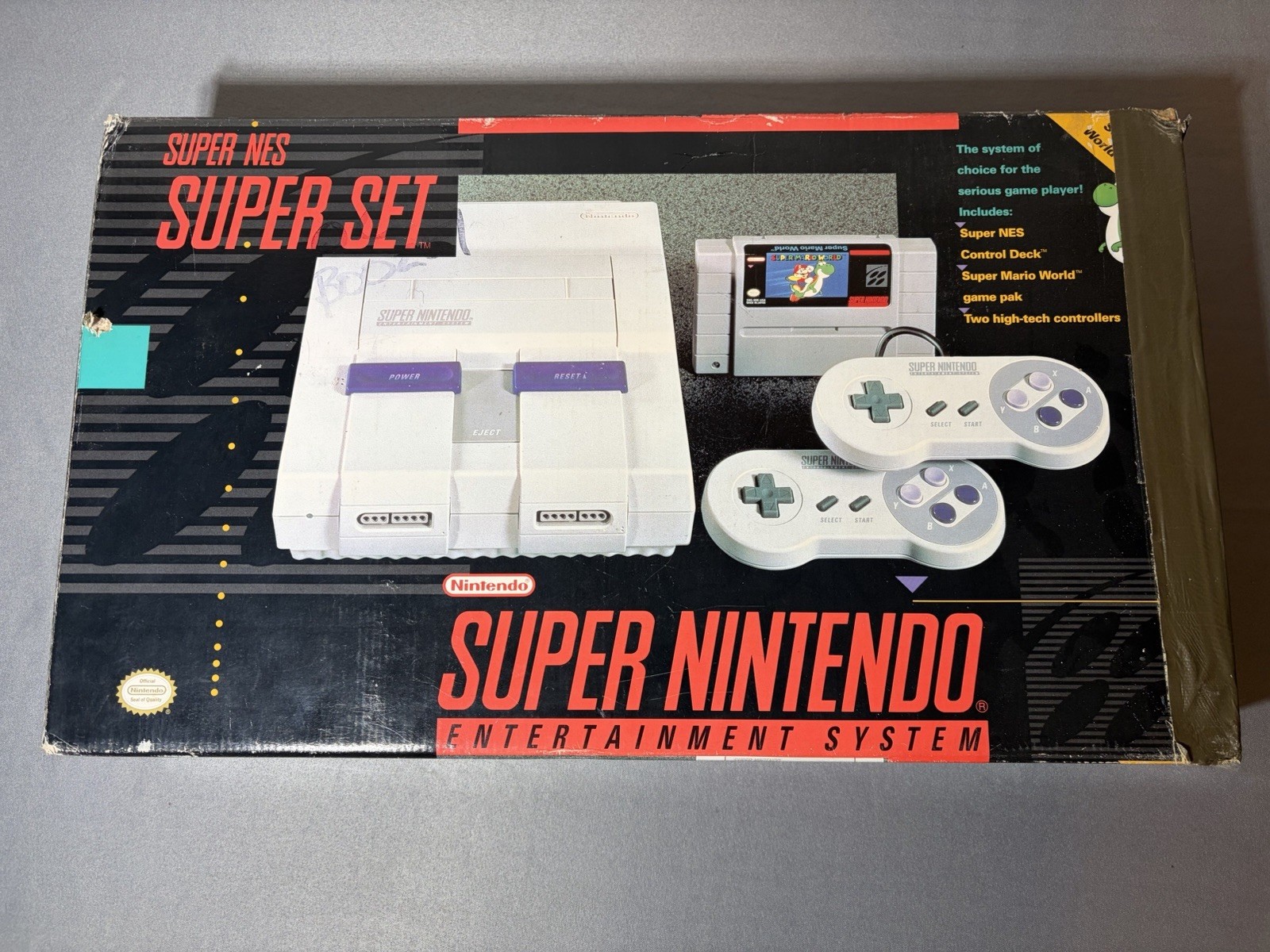 Super Nintendo SNES Console Super Mario World 2 Controller Complete Mint Cond