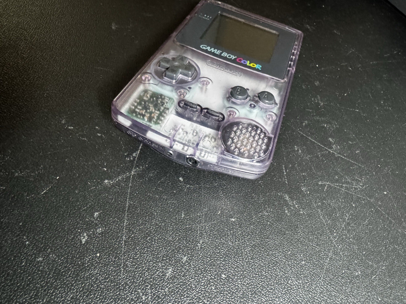 Nintendo Game Boy Color Atomic Purple W/ Star Wars Episode One Racer Works Great