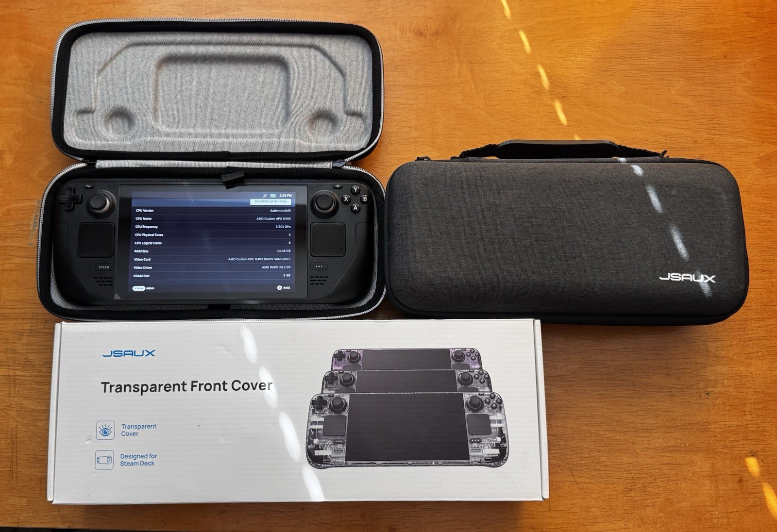 Valve Steam deck 512GB Console w/ JSAUX Case & Transparent Front Cover