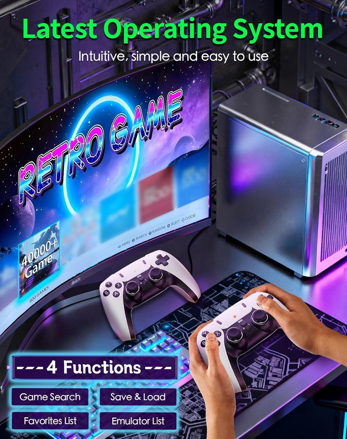 2026 Upgraded Retro Gaming Console Stick Pro, Video Games Stick with 4K HDMI Bui