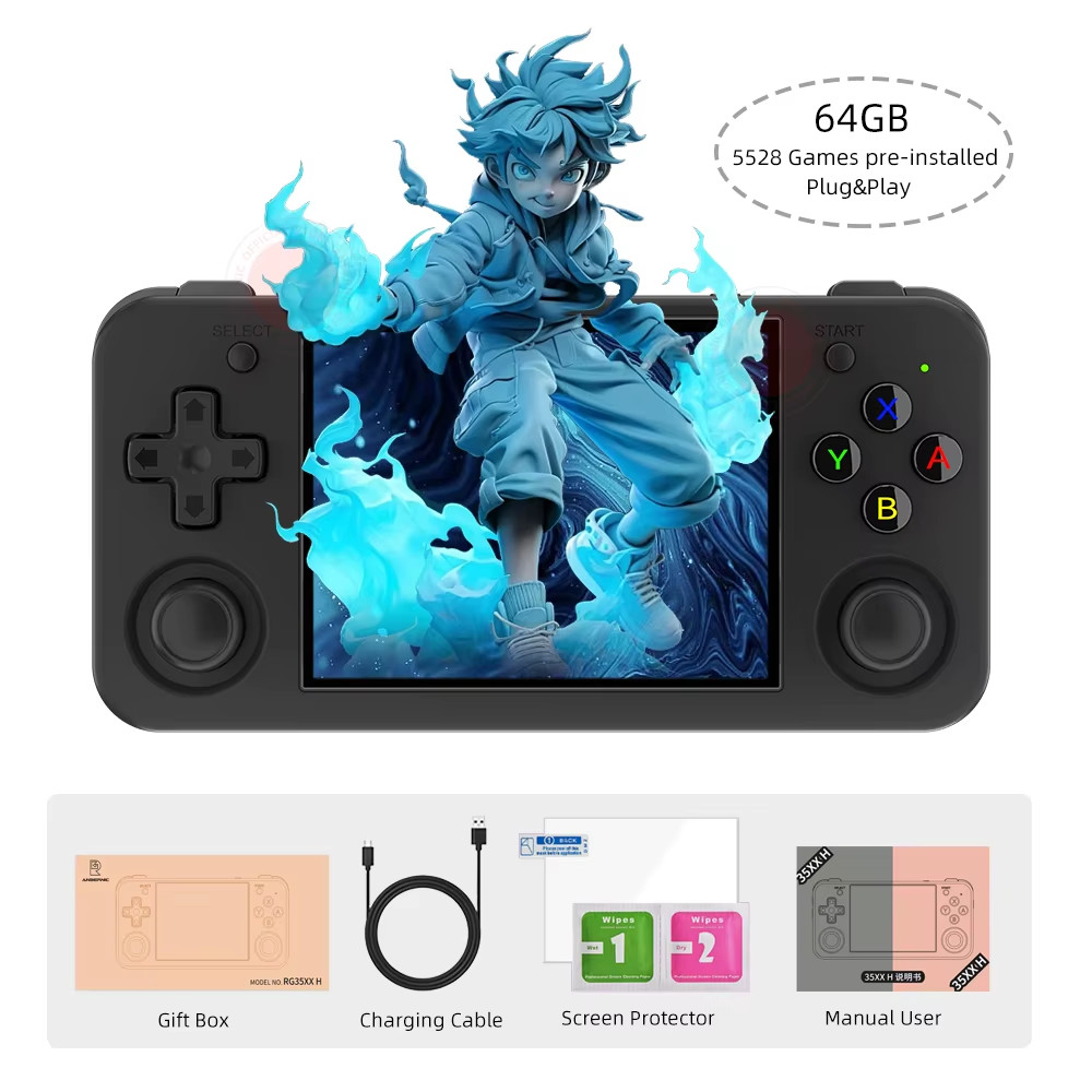 RG35XX H Hand-Held Consoles for Playing Video Games 3.5-Inch IPS 640*480 Screen