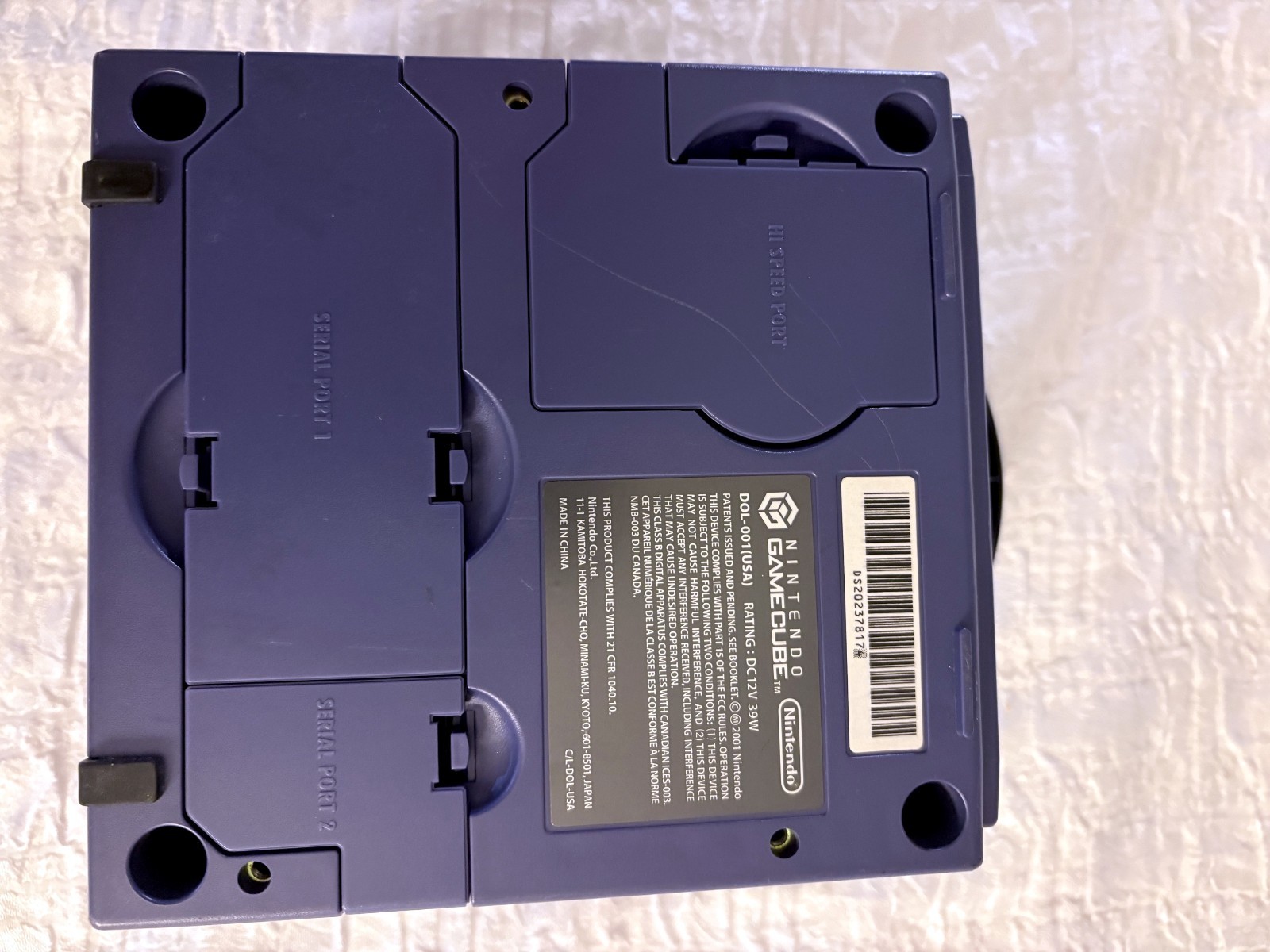 Nintendo GameCube Console Indigo Purple Bundle PSU, AV Cable, and Controller