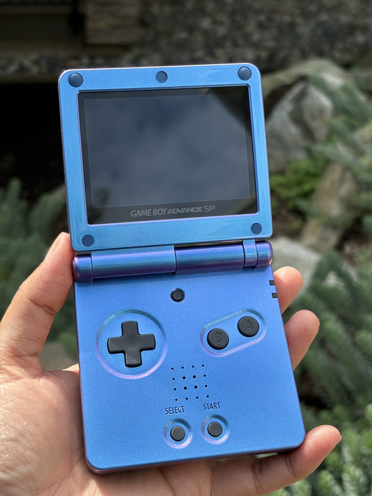 Unique Gift Chameleon Purple Blue Glossy Gameboy Advance SP IPS V2/V5 Console