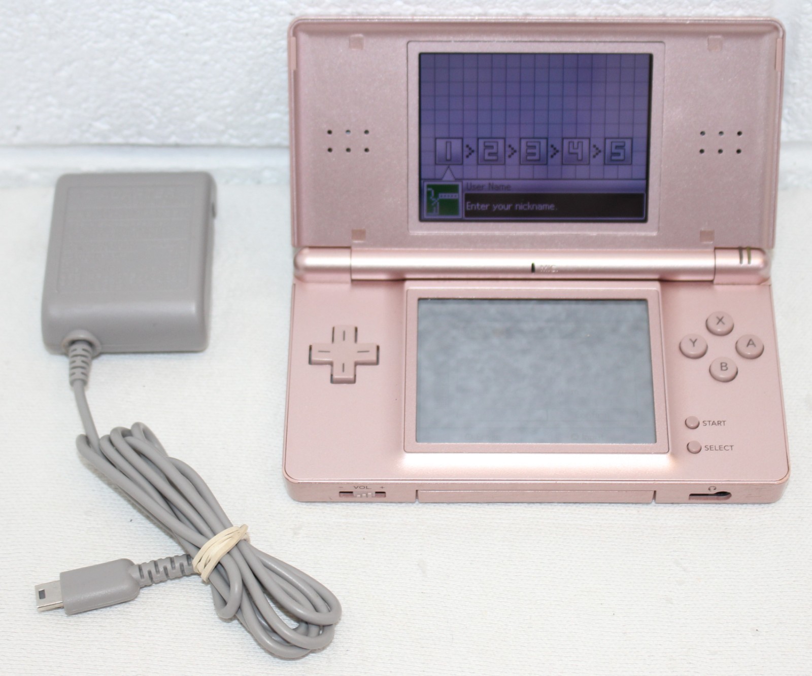 Nintendo DS Lite Rose Gold Tested/WORKS! Reset! Console and Charger ONLY!