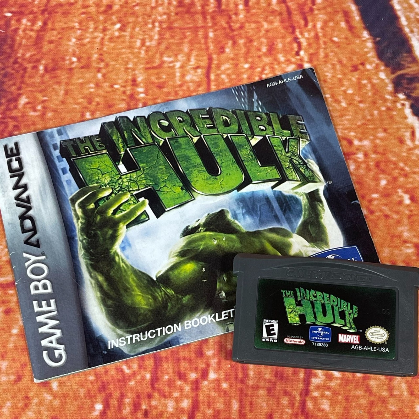 Indigo Nintendo Game Boy Advance AGB-001 Console w/ Incredible Hulk Game/Manual
