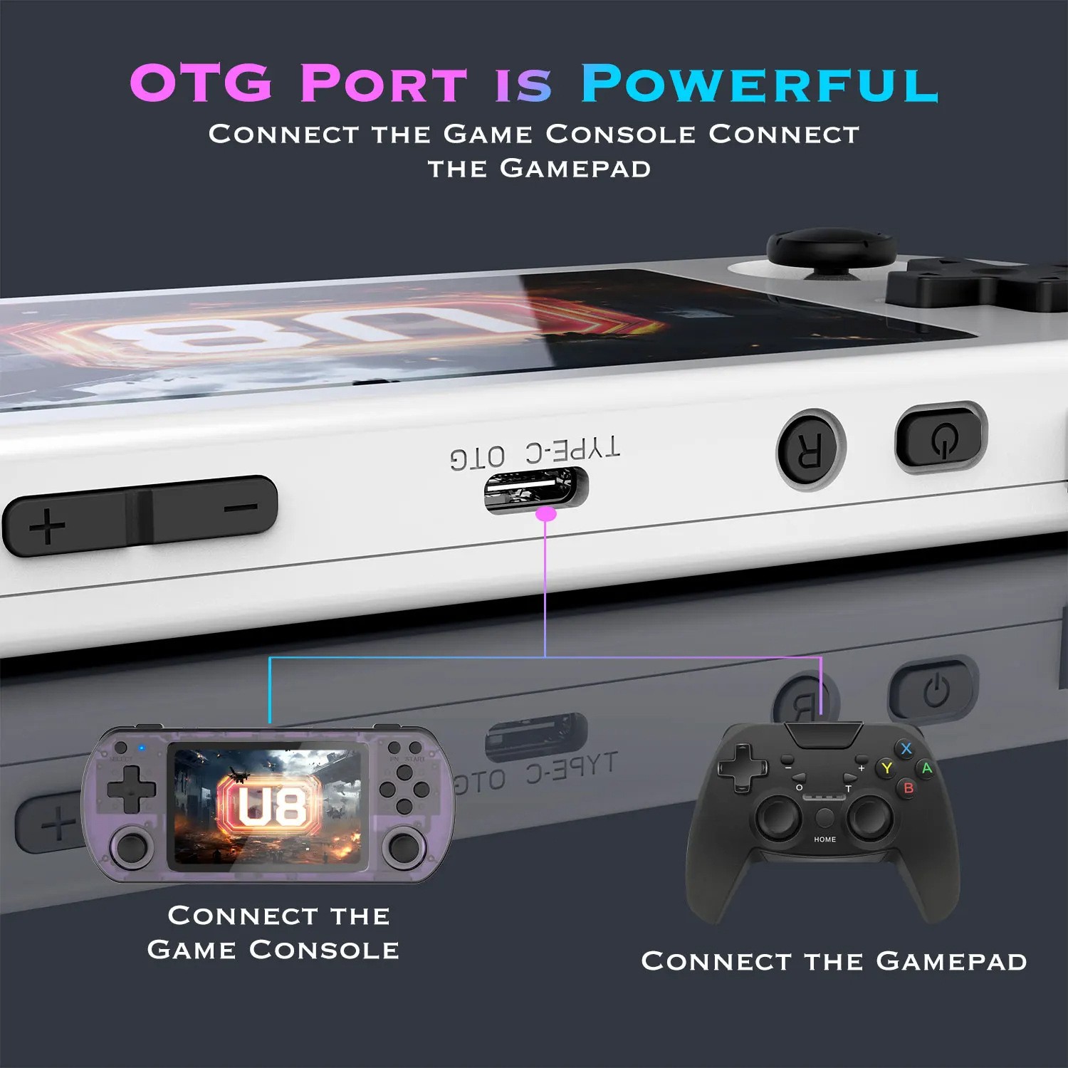 2026 New Upgraded U8 Retro Handheld Game Console, 128GB Mini Video Game