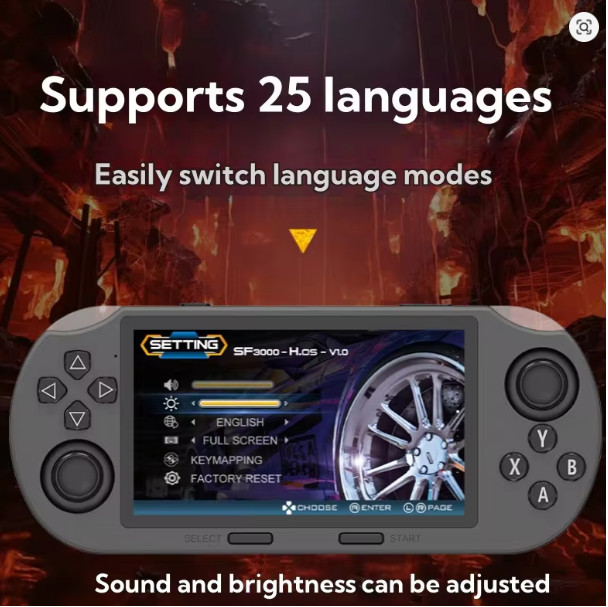 SF3000 Mini Retro Handheld Portable Game Console 4.5 inches IPS 20000 Games