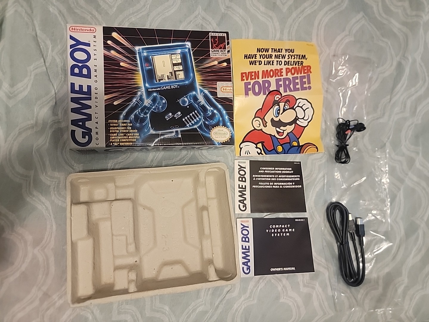 Gameboy Compact Video Game System DMG-01 – BOX, CORD & HEADPHONES NO GAMEBOY