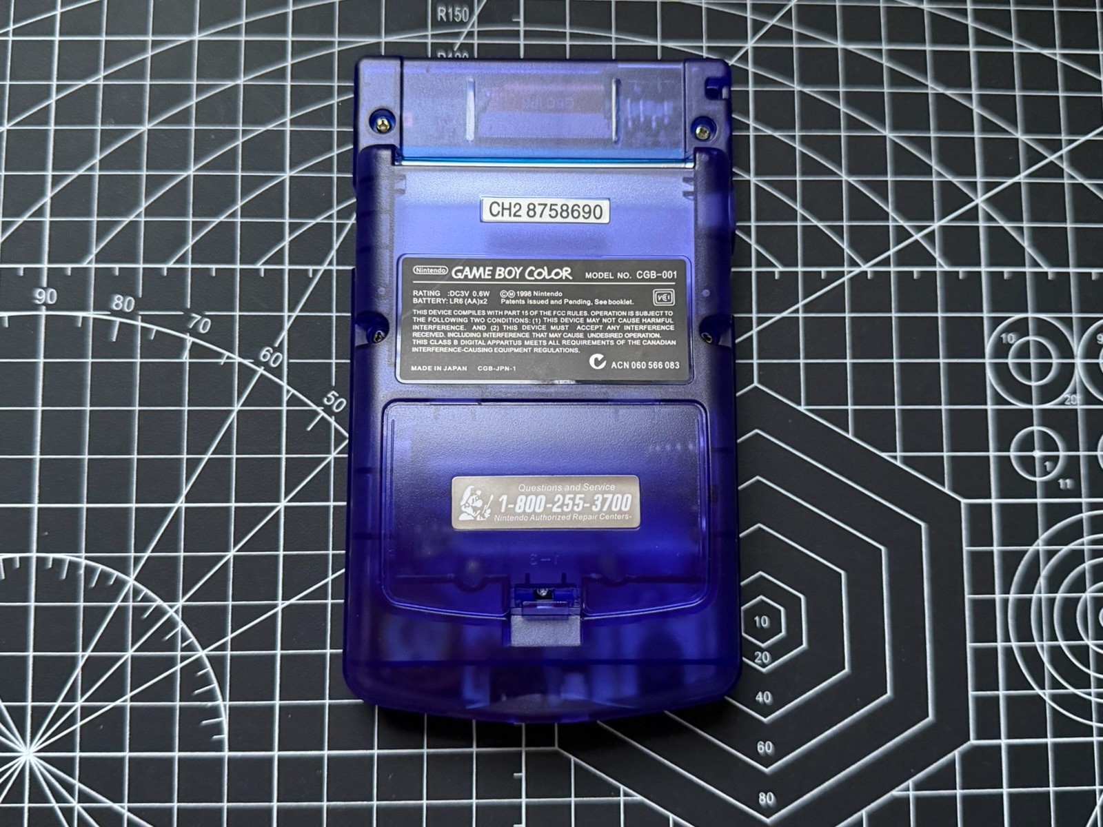 GameBoy Color GBC W/ Highlight 2.45 TN IPS & Glass Lens – Midnight Blue