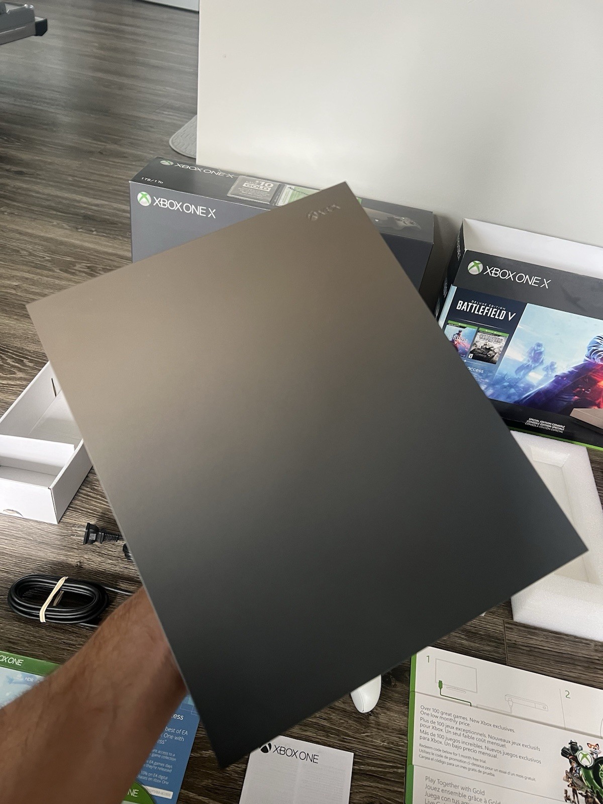 Xbox One X 1TB Console Gold Rush Battlefield Special Edition CIB Original Box