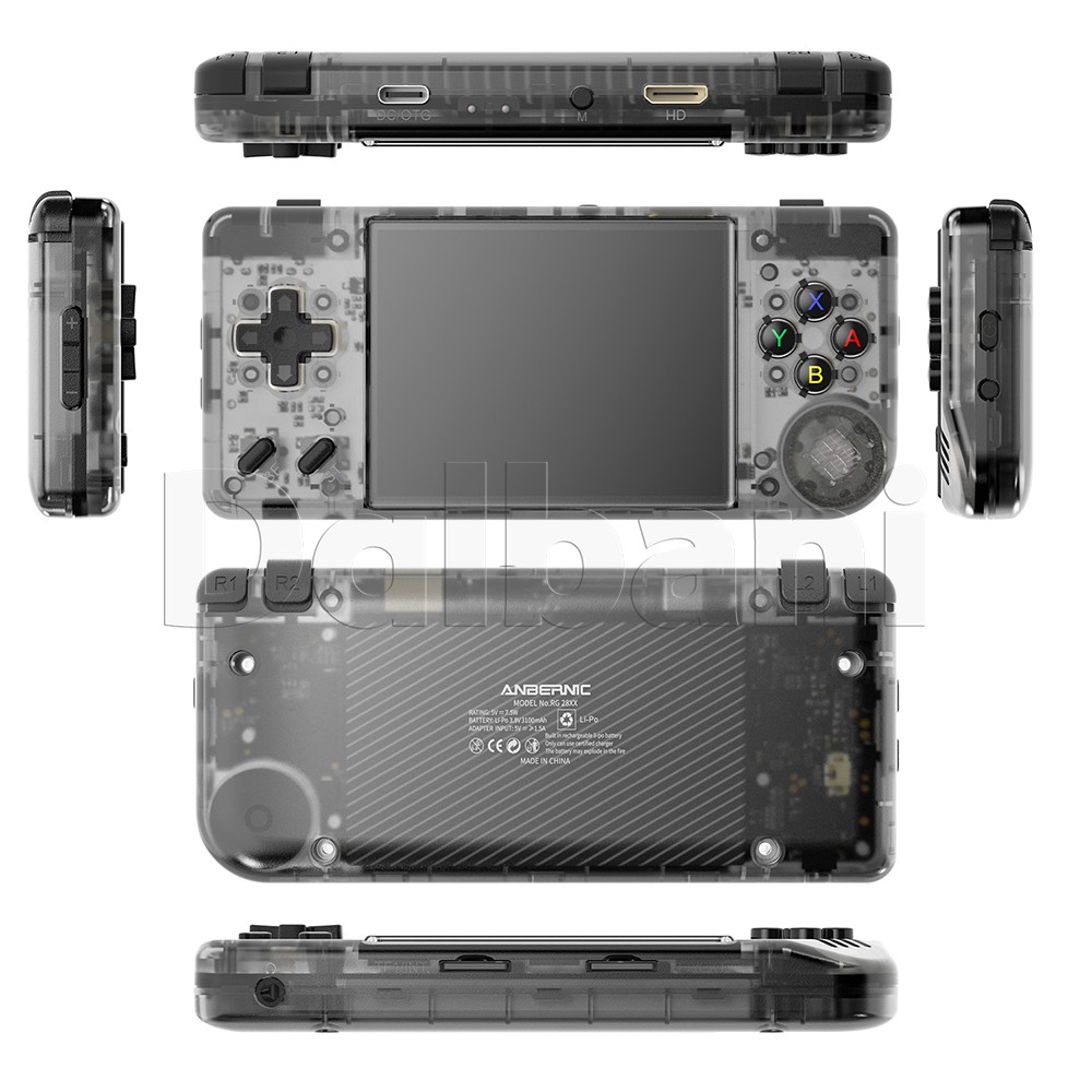 RG28XX Black Anbernic Retro Handheld Game Console 2.83 Inch IPS Screen 64G