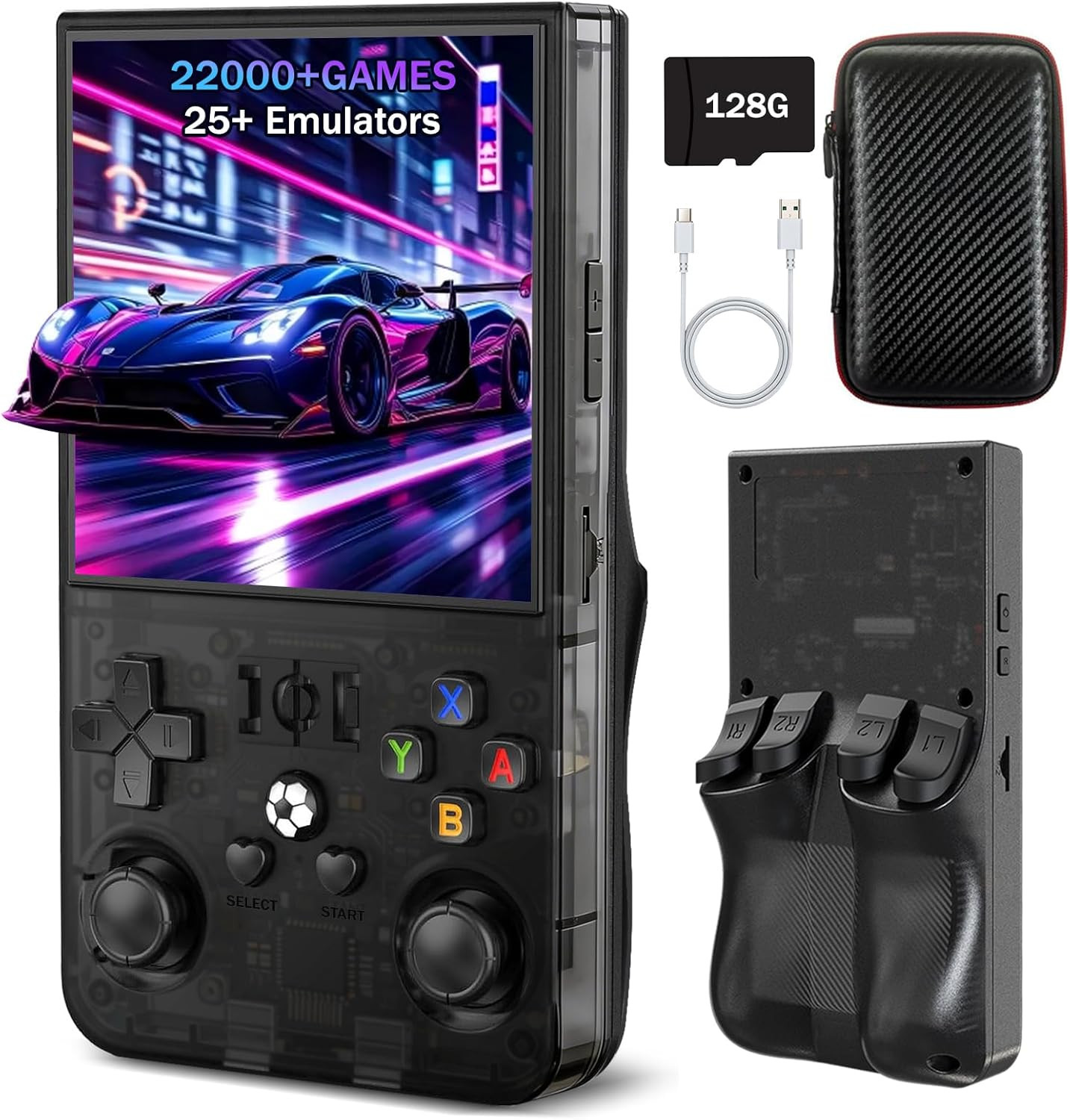 R36MAX Retro Handheld Game Console, Portable Hand Held Open Source Linux System,