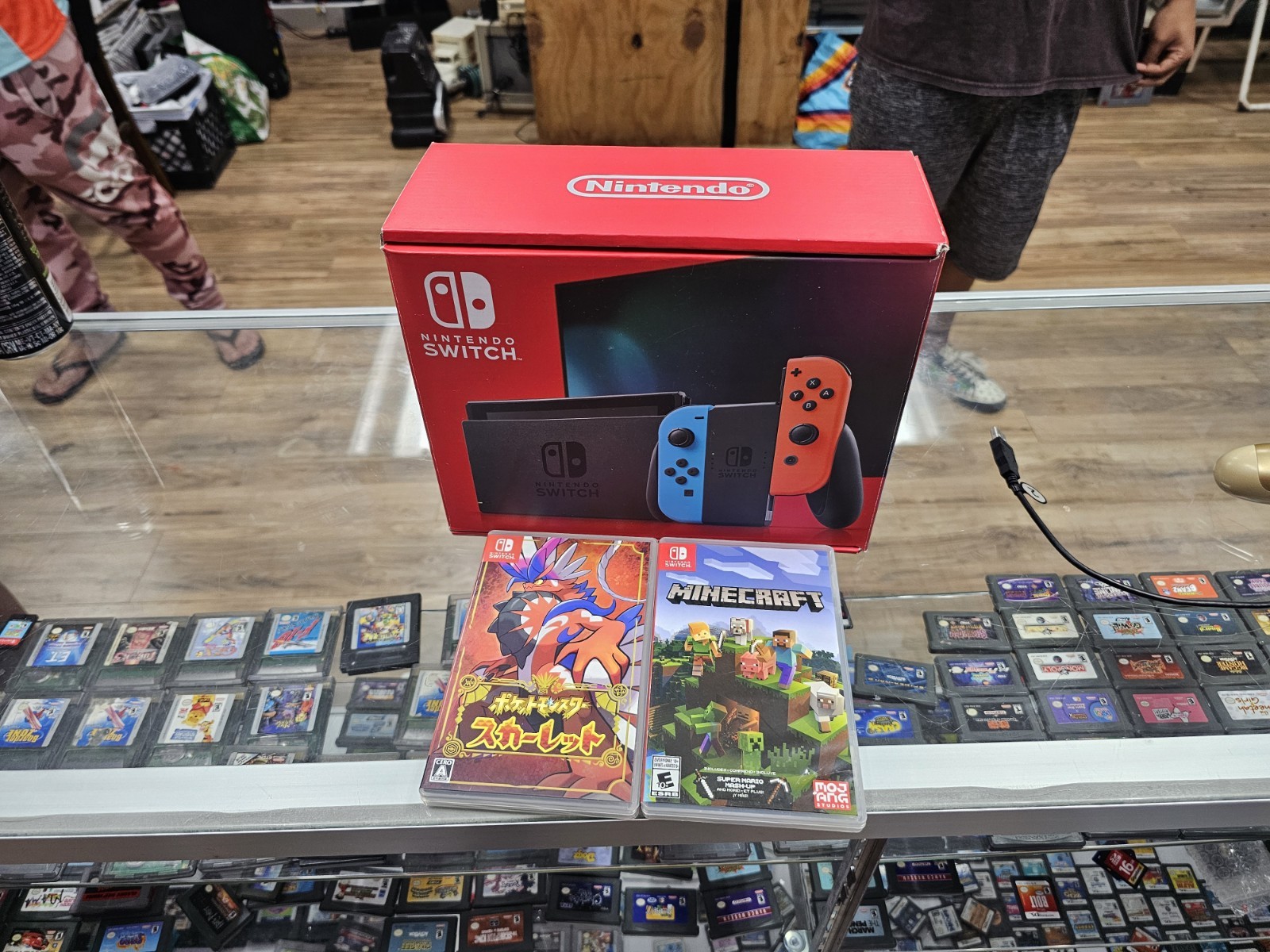 Nintendo Switch Console Bundle Neon Red/Blue Joy-Con Dock HDMI Wi-Fi