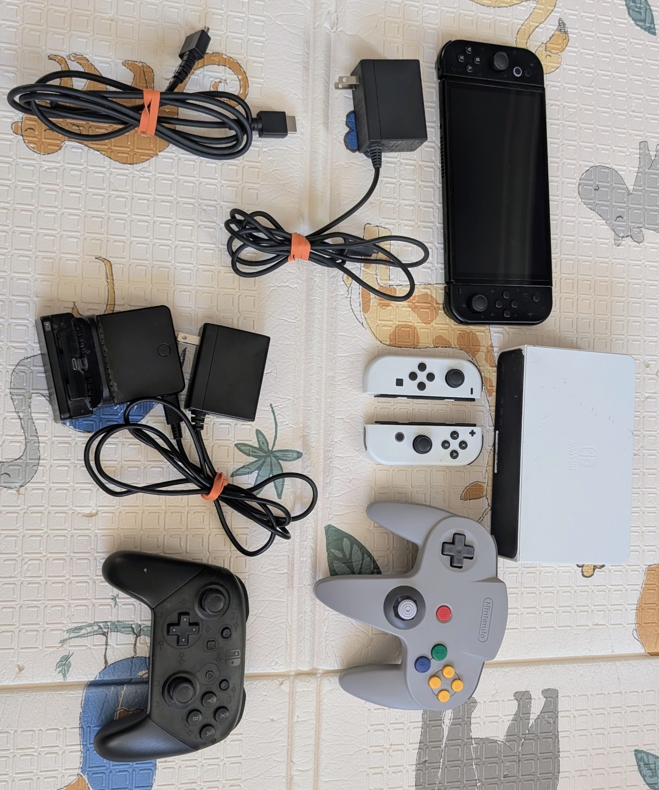 Nintendo switch oled bundle, 64 Controller, 2 Zelda Games, Odyssesy, Cart, More
