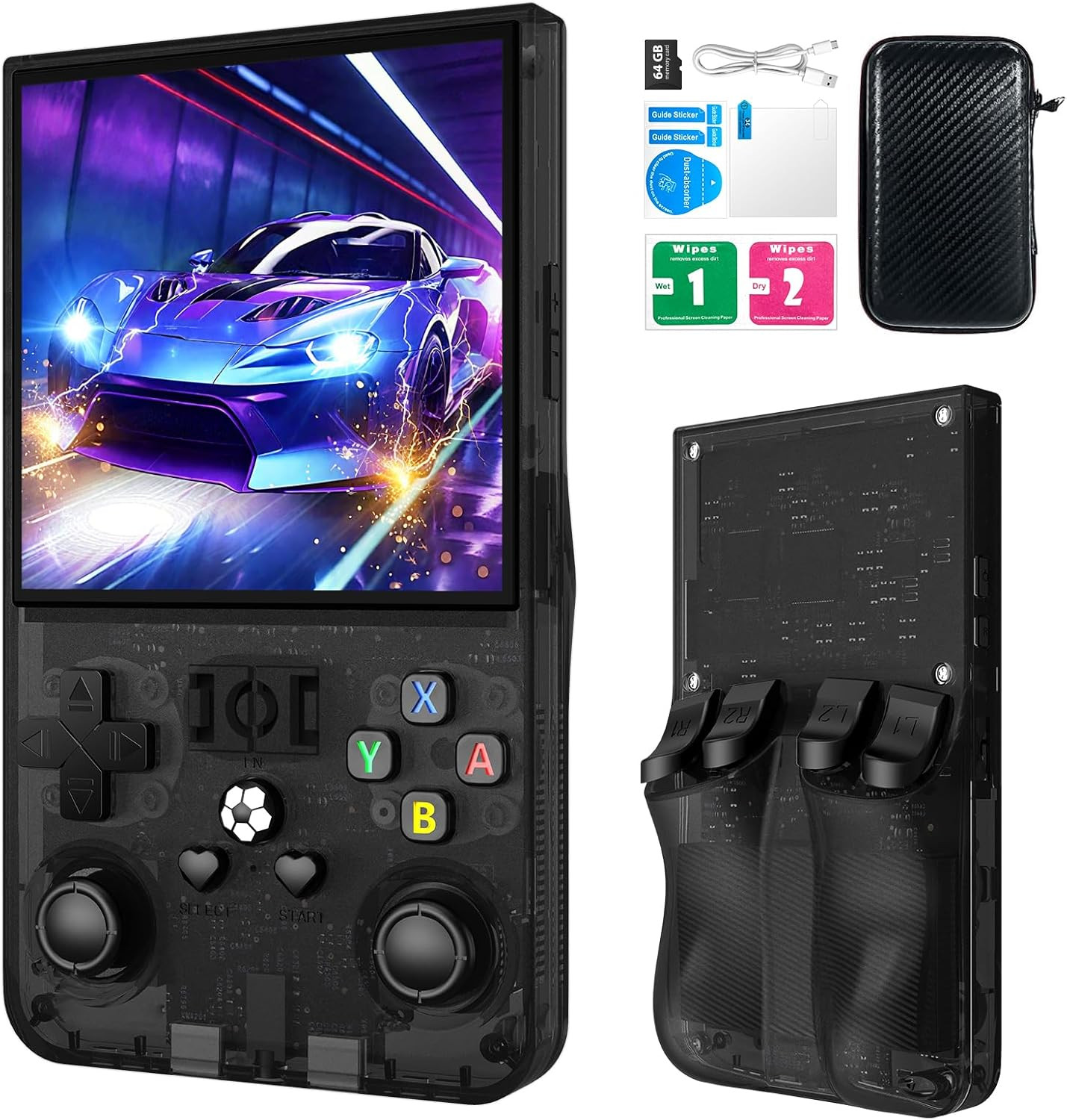 R36TMAX Retro Handheld Game Console, 4.0 Inch IPS HD Screen Retro Gaming