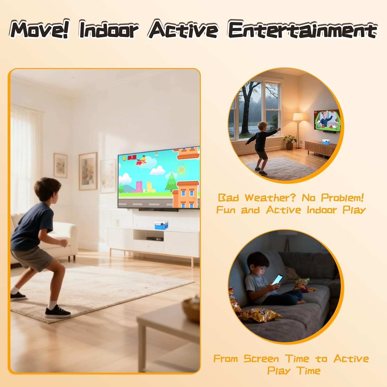 KINHANK Motionx – Motion Sensing Game Console for Kids&Families with 41 Games +