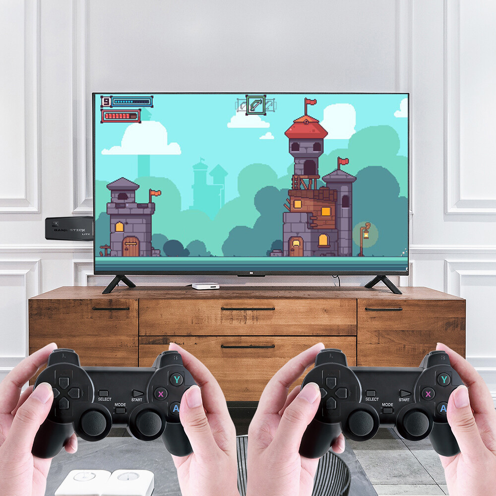 2.4G 4K Wireless HD TV Video Game Console 10000+Built-in Games+ 2 Gamepad USA