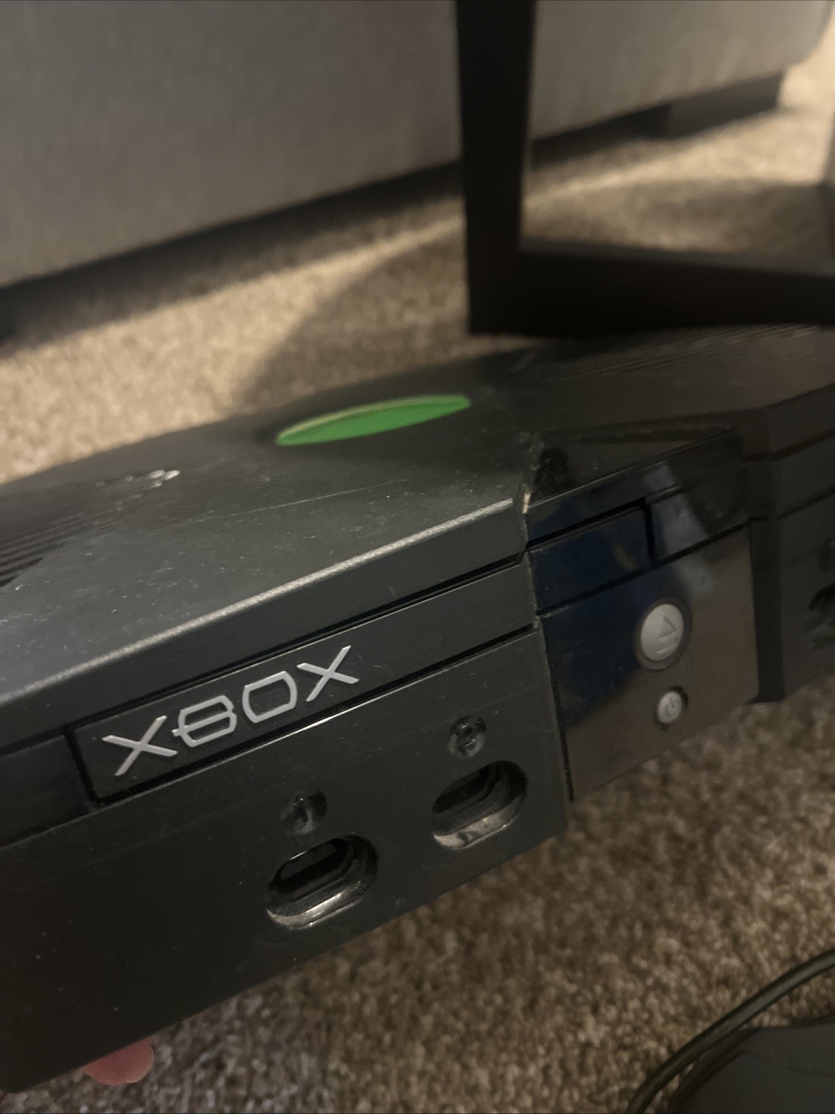 Microsoft Xbox 2001 Black Console Tested Working With 2 Controllers & Cords