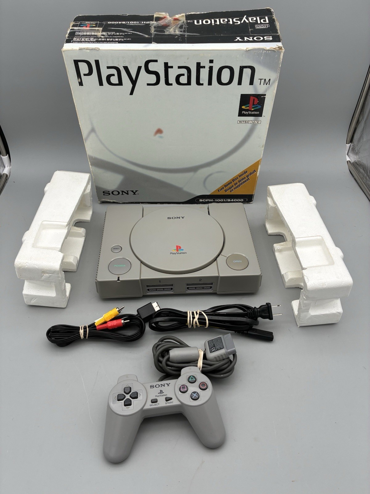 SONY PS1 PLAYSTATION 1 CONSOLE IN BOX SCPH-1001 AUDIOPHILE FIRST GEN TESTED
