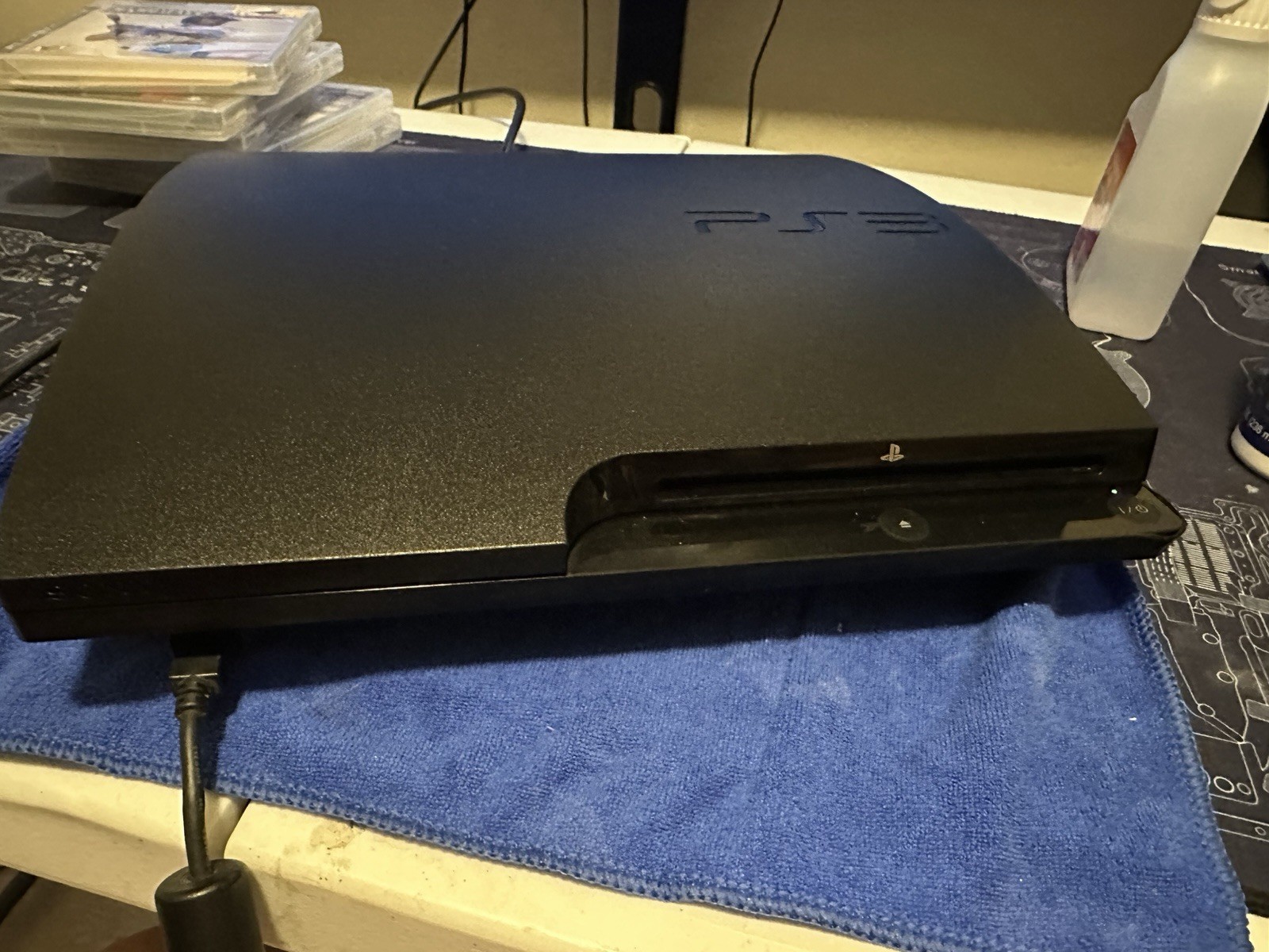 PS3 Slim 500GB SSHD Bundle CECH-3001B Deep Cleaned New Thermal Paste 5 Games