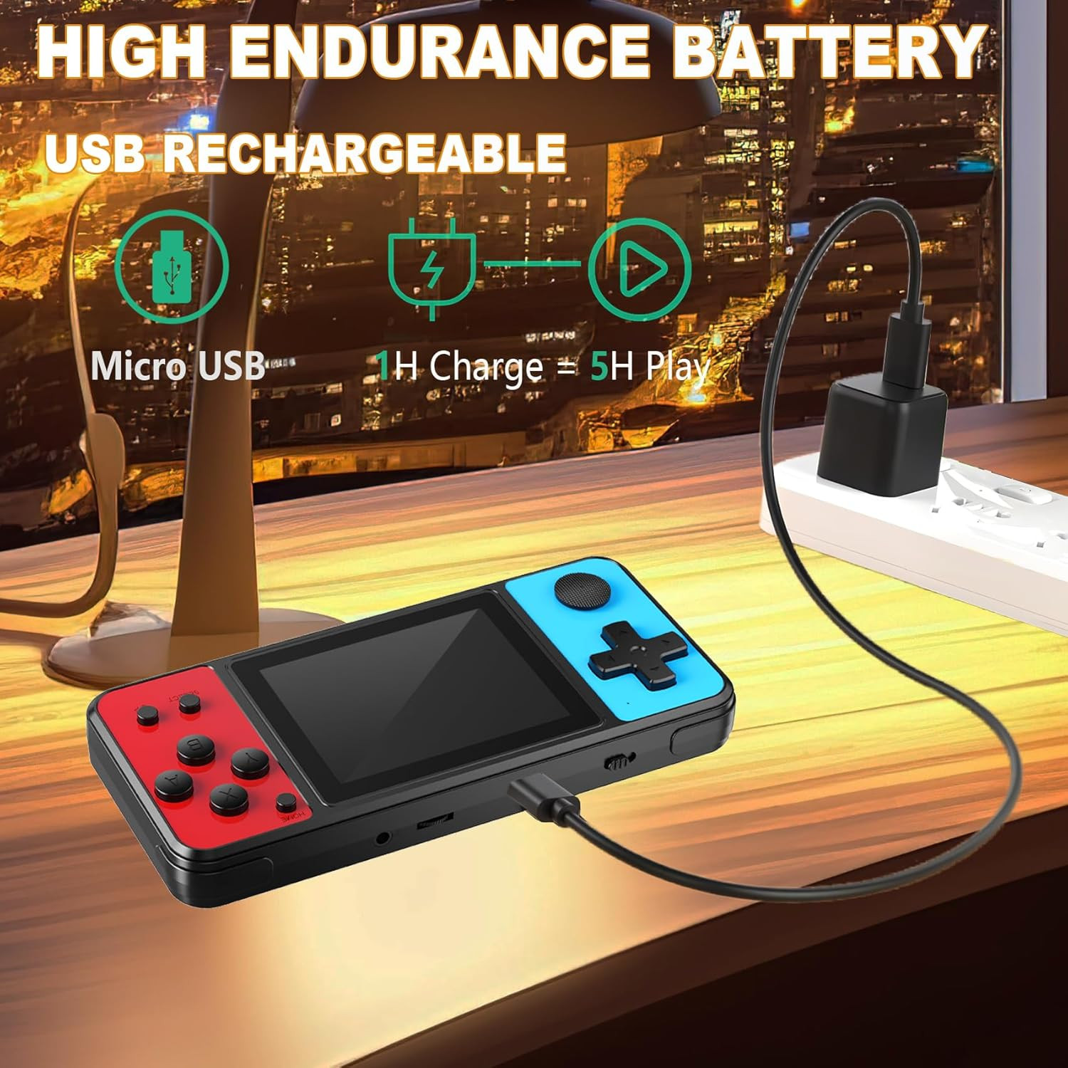 32 Bit Handheld Games for Kids Built-In 139 Retro Video Games,3.0″ IPS Screen Re