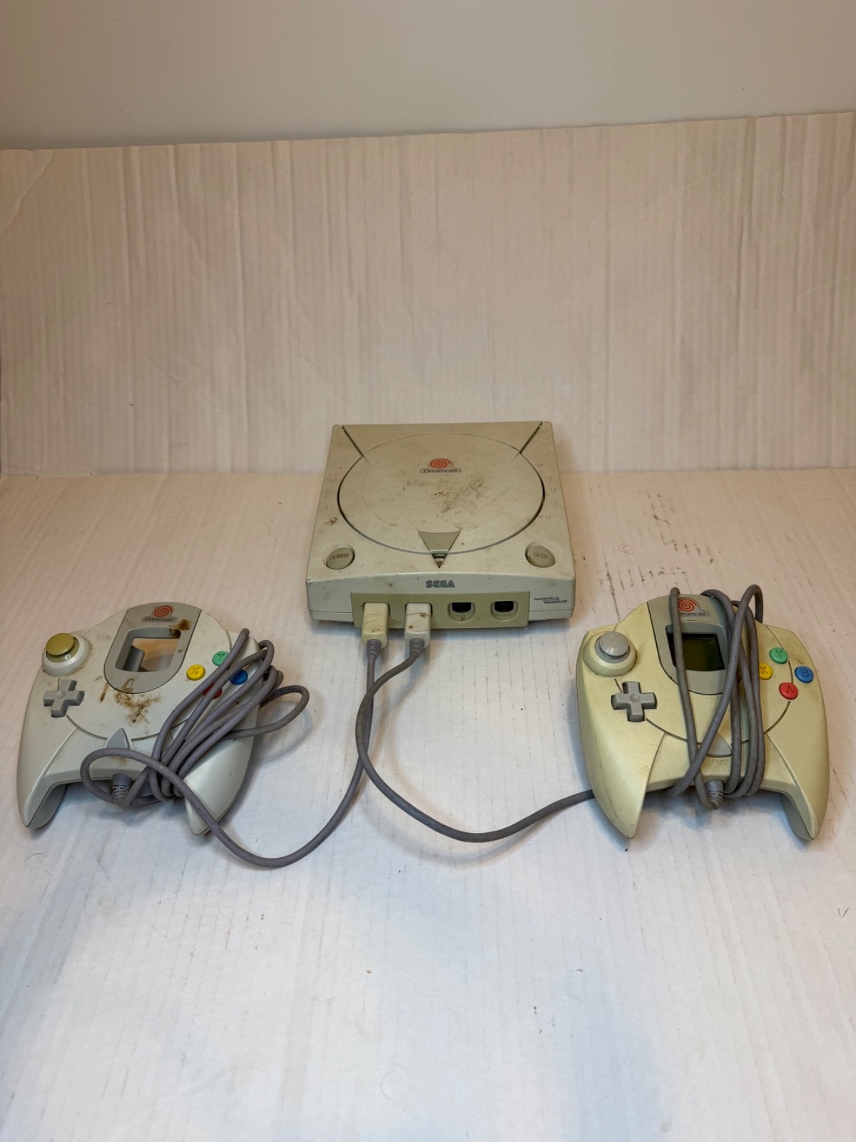 Sega Dreamcast Console Bundle w/ 2 Original Controllers Untested No Cords As-Is