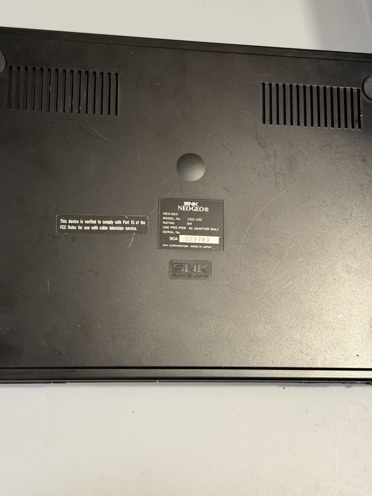Neo Geo AES US Gold System Console SNK Please Read Low Serial