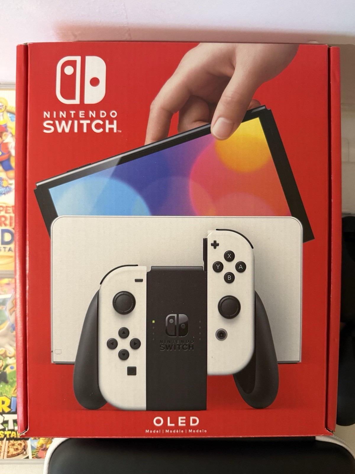 Nintendo Switch OLED Console Bundle 4 games, Extra controllers, original box!