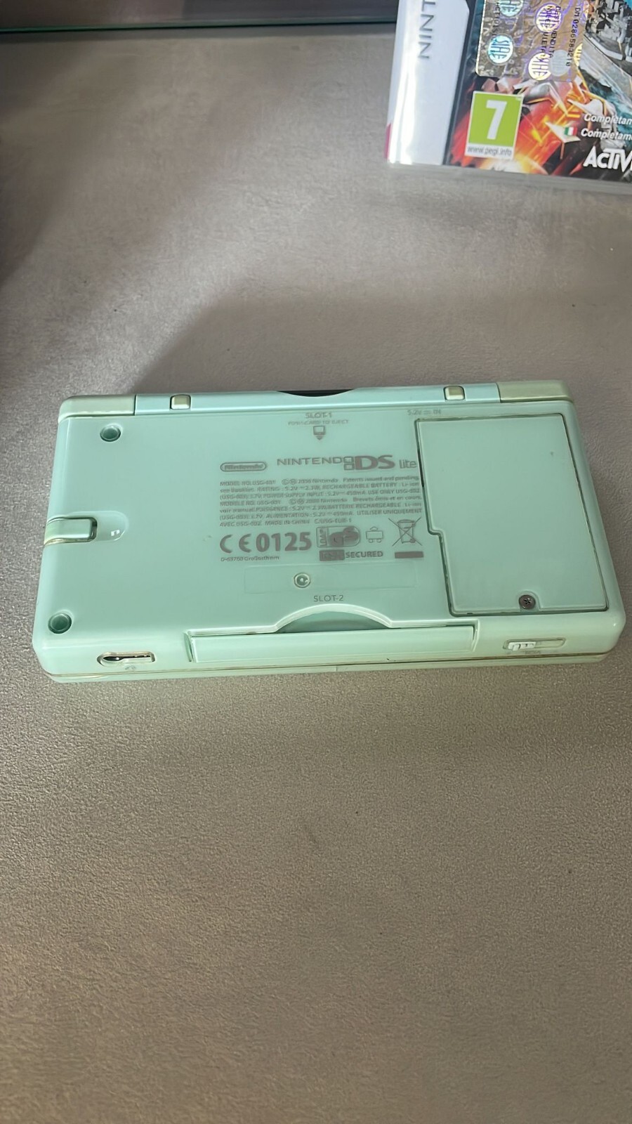 Nintendo DS Lite Water Green Console Plus Game Battleship & Handheld Cover